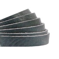 DQ leather flat 5mm Bluestone grey